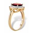 thumbnail image 2 of PalmBeach Jewelry Genuine Cushion-Cut Gemstone and Diamond Accent Pave-Style Halo Ring in Yellow Gold-Plated Sterling Silver, 2 of 5