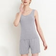 thumbnail image 6 of Tnhcen Women's Built-in Bra Modal Pajama Set Camisole Shorts Sleepwear Comfortable Loungewear Soft Home Wear M-4XL Gray, 6 of 6