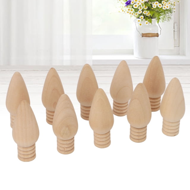 Ornamento de Bombilla de Madera, 10 piezas de bombilla de madera compacto para talleres