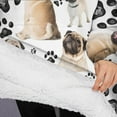 thumbnail image 3 of Oversized Wearable Blanket Hoodie,Pug and Footprints Sherpa Blanket Hoodie with Super Pockets,Super Warm Fuzzy Pullover for Women & Men, 3 of 6