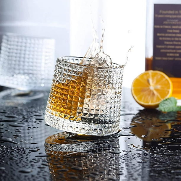 Rocking Whiskey Glasses Set Of 2 160ml Rotatable Crystal Whisky