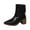 Black, variant on Stylish Women's Mid-Calf Boots Classic Leather Heel Everyday Casual Wear Comfortable Ankle Booties For Fall Winter