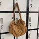 thumbnail image 1 of Bolso bandolera de pana Bolsos de hombro de gran capacidad a la moda Bolso informal (Caqui), 1 of 8
