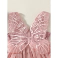 thumbnail image 4 of Kids Toddler Baby Girl Princess Dress Summer Sleeveless Tulle A-line Dress Beach Wedding Party Dress Dress with Butterfly Wings, 4 of 8