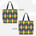 thumbnail image 3 of Vsdgher Mardi Gras print Tote Bag for Women Shoulder Bag with Zipper Large Shoulder Bag Handle Handbag Portable Washable for Travel, Work, 3 of 8