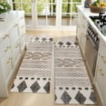 thumbnail image 4 of Kitchen Rugs Sets Of 2,Boho Black and White Tribal Ethnic Pattern Anti Fatigue Kitchen Mat Rugs Non Slip Washable,Decorative Kitchen Floor Mats for Kitchen,Sink,Laundry,17"X47", 4 of 5