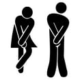 thumbnail image 2 of Letreros de baño para hombres y mujeres, 1 par de placas autoadhesivas para puerta de baño, letrero para puerta de baño, para centro comercial, Negro perfecl baño, 2 of 8