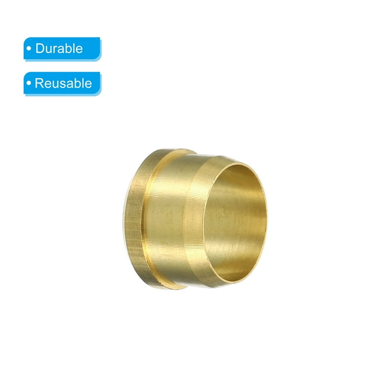 【YOURNUS】Ferrule Taping Long Sleeve 50pcs 6mm Tube OD Brass Compression Sleeves Ferrules Brass