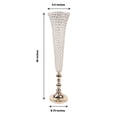 thumbnail image 2 of BalsaCircle 2 Gold Metal 40"Crystal Beaded Metal Trumpet Vases Centerpieces Party Events Decorations Supplies, 2 of 8