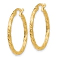 thumbnail image 2 of 14K Polished and Textured Hoop Earrings 14k Yellow Gold Earrings, 2 of 4