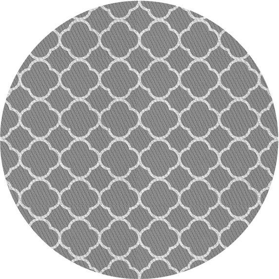 Ahgly Company Indoor Round Patterned Gray Cloud Gray Area Rugs, 6' Round