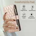 thumbnail image 3 of Stylish iPhone SE 2022/2020/ iPhone 8 7 Case Wallet with Card Slots and Zipper Pocket, Hand Wrist + Crossbody Strap RFID Blocking Girls Women Case for Apple iPhone SE 3rd 2nd Gen, Rosegold, 3 of 9