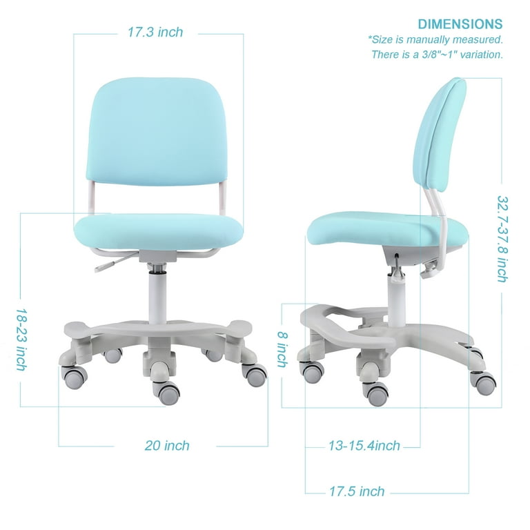 Ergonomic Kids Desk Chair Child s Children Student Study Office Computer Chair Adjustable Height and Seat Depth W Slipcovers Detachable Footrest