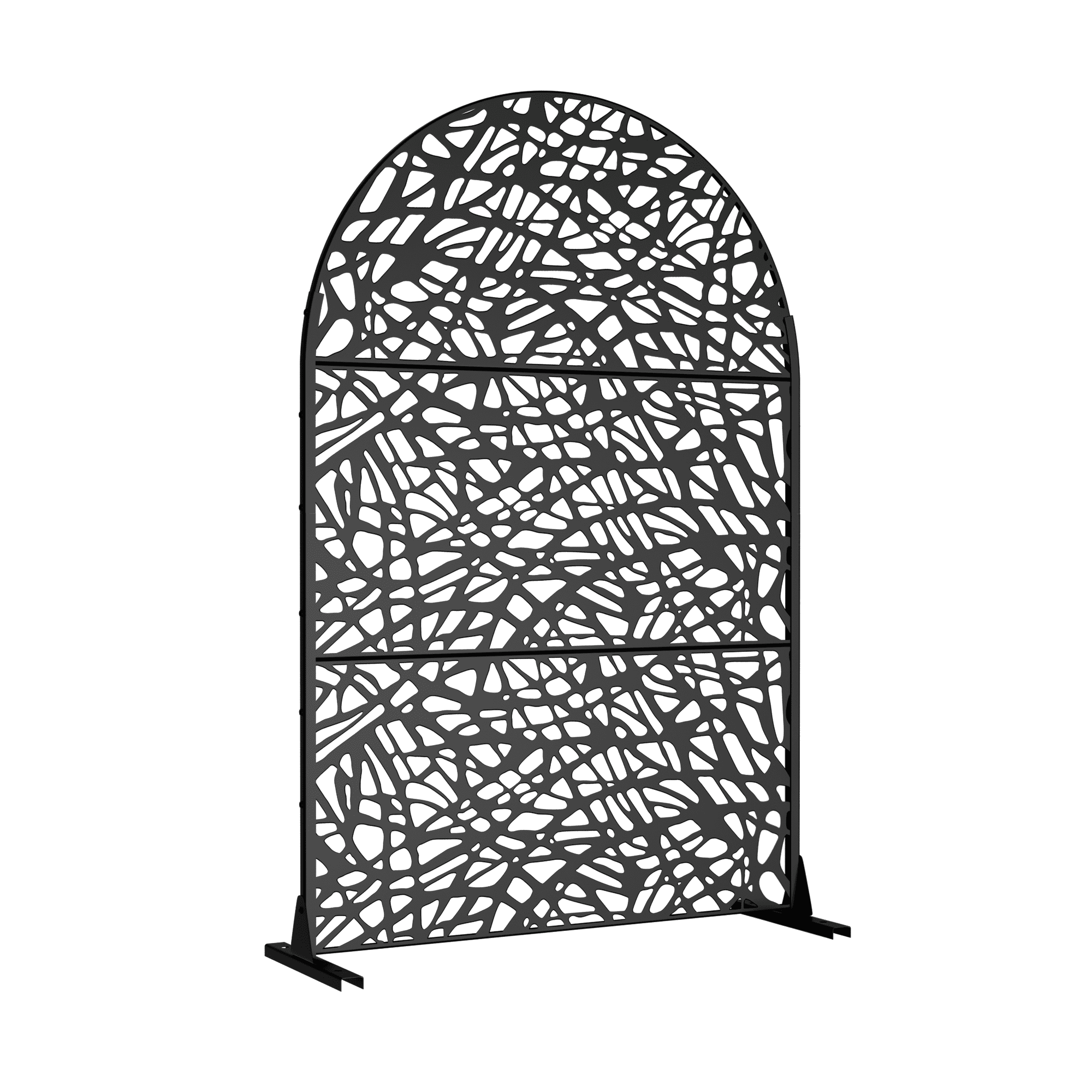 MAYEERTY Freestanding Metal Screen – Versatile Galvanized Steel Divider,Irregular,Black