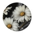 thumbnail image 2 of PIKWEEK  Round Fitted Tablecloth Elegant Flower Floral Daisy Table Cloth with Elastic Edged Waterproof Wipeable Round Table Cover for Patio Parties Outdoor Decor White, 2 of 7
