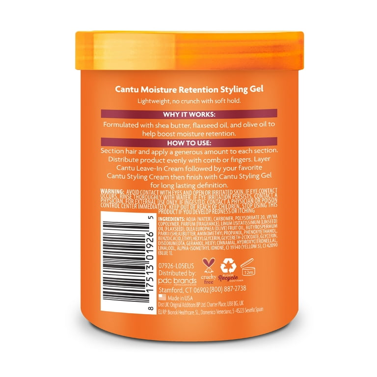Cantu Moisture Retention Styling Gel, Flaxseed and Olive Oil, 18.5