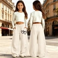 thumbnail image 2 of SJLDQY Girls Sweatpants Heart Graphic Baggy Pants Drawstring Waist Pants with Pockets, 2 of 5