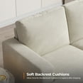 thumbnail image 2 of BLAZANT 89" Sofa Couch, 3 Seater Sofa with Suppleness Armrests, Corduroy Fabric Deep Seat Sofa with Upholstered Cushion& Backrests, Modern Comfy Couch for Living Room Apartment Office, 2 of 11