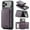 Purple, variant on PU Leather Wallet Case for iPhone 17 Pro, Tri-Fold Detachable Magnetic Card Bag, RFID Blocking Kickstand Magnetic Closure Classic Business Drop Protection Cover for iPhone 17 Pro, Purple