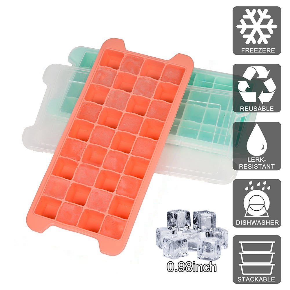 Silicone 96 Cavity Large Square Ice Cubes Tray Maker Mould Kitchen DIY Jelly 