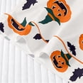 thumbnail image 6 of Elegyee Girl's Halloween Pajamas Pumpkin Short Sleeve Button Down Shirt Shorts Sleepwear, White, Size 11-12, 6 of 8