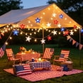 thumbnail image 2 of Yhmxh Red White Blue Star String Lights, Patriotic 4th of July LED Fairy Lights, Waterproof American Flag Star Lights for Independence Day, Memorial Day, Outdoor Patio, Porch, Party Decorations, 2 of 6