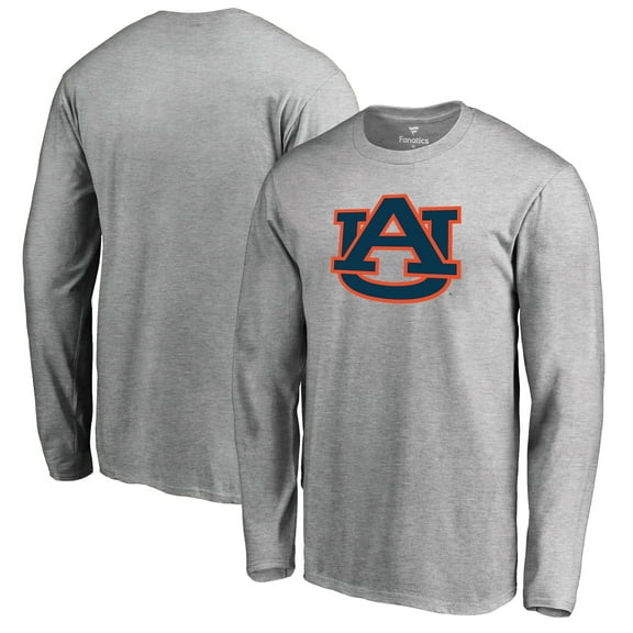 Men's Ash Auburn Tigers Primary Logo Long Sleeve T-Shirt