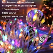 GLUAAE 66ft 200LED Smart Fairy Lights - RGB Color Changing String Lights with APP & Remote Control, IP65 Waterproof USB Lights for Indoor/Outdoor Christmas, Wedding, Party Decor