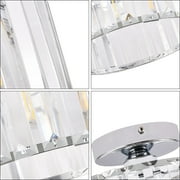 Modern Contemporary Silver Crystal Flush Mount Light, 1-Light Close to Ceiling Light Fixture for Hallway Entryway with E26 Base