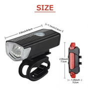 MDHAND 2Pack Bike Lights, 3 Lights Modes USB Rechargeable Bike Headlight & Taillight Set, Waterproof Safety Bike Front & Rearlight for Road, Mountain, Night Riding