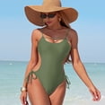 thumbnail image 6 of Gubotare Womens Swimsuits Tummy Control Swimsuits Women V Neck One Piece Bathing Suit Ruched Push Up Swimwear Built-in Bra (AG,M), 6 of 9