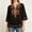 Black, variant on Women's Summer Boho Embroidery Mexican Bohemian Tops V Neck 3/4 Sleeve Causal Loose Shirt Blouse Tunic Tops Vacation Beach Daily Wear(Green,XL)