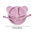 thumbnail image 4 of Non-Slip Divided Plate with Suction Cup - Food-Grade Plastic Feeding Bowl for Travel, Home, High Chair - Heat-Resistant Easy-Clean & Portable (Pink), 4 of 6