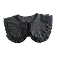 thumbnail image 3 of Rongfmy Women Double Ruffle Fake Collar Detachable False Collar for Sweater Sweaters Black, 3 of 9
