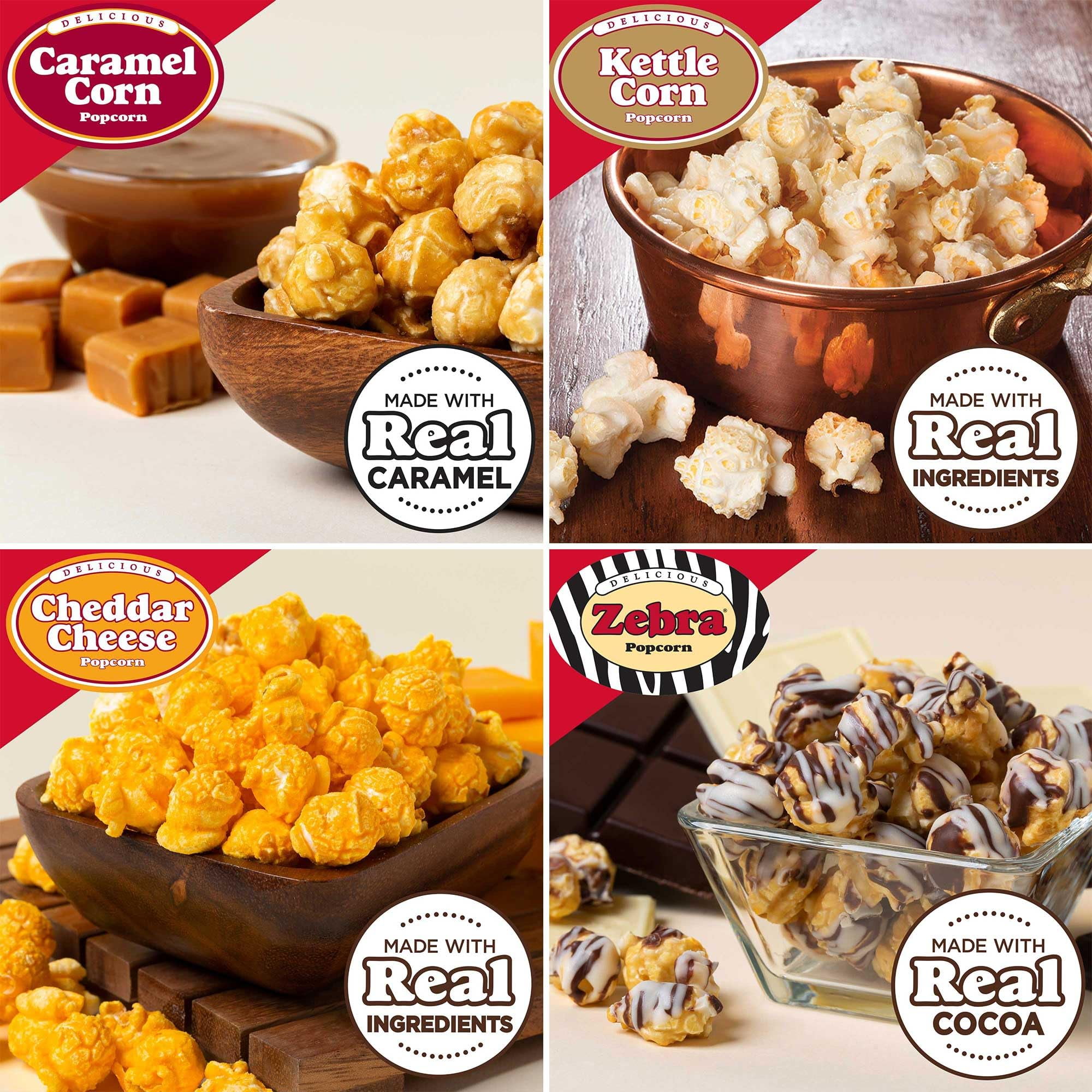 Popcornopolis Popcorn 12 Cone Snack Pack (Gift cone)