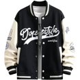 thumbnail image 1 of GHSDFBB Baseball Jackets Letter Print Men's Streetwear Tops Patchwork Style, 1 of 4