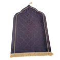 thumbnail image 2 of yuksok Islamic Prayer Rug Home Embossing Soft Worship Kneel Thick Prayer Carpet Mat purple gray, 2 of 9