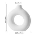 thumbnail image 6 of Hands DIY Nordic Ceramic Donut Vase Circular Ceramic Flower Vase with Hollow Design Hand-made Dry Flowers Pot Modern Arts Decoration ​for Living Room Office Home Table (Beige), 6 of 8