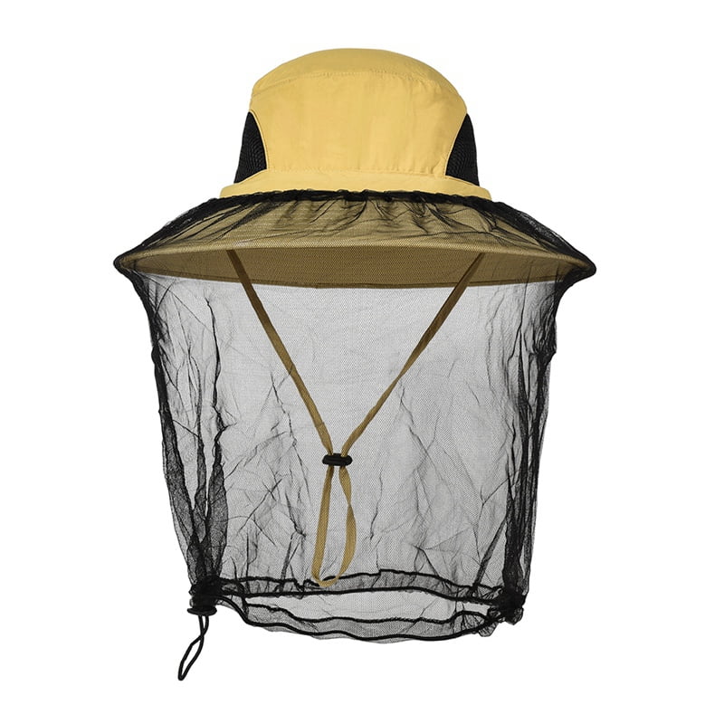 Outdoor Mosquito Head Face Net Hat Sun Bee Insect Bug Protection Hidden Mesh Cap 