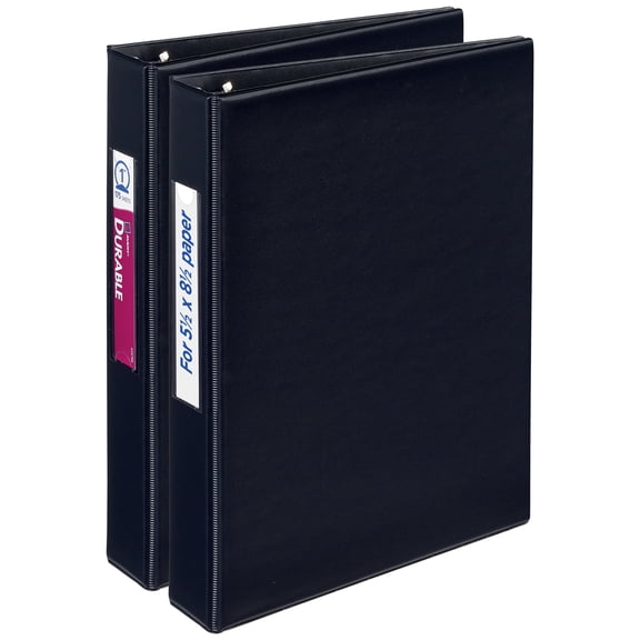 Avery Mini Binder, 1" Round Rings, Black Binders (2-Pack of 13456)