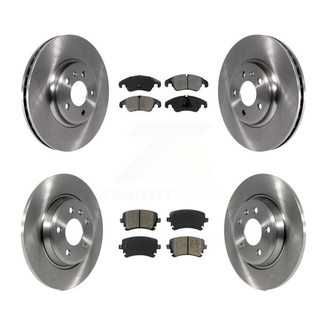 Transit Auto Front Rear Disc Brake Rotors and Semi-Metallic Pads Kit for Car 2013 Audi A4 allroad K8S-103538