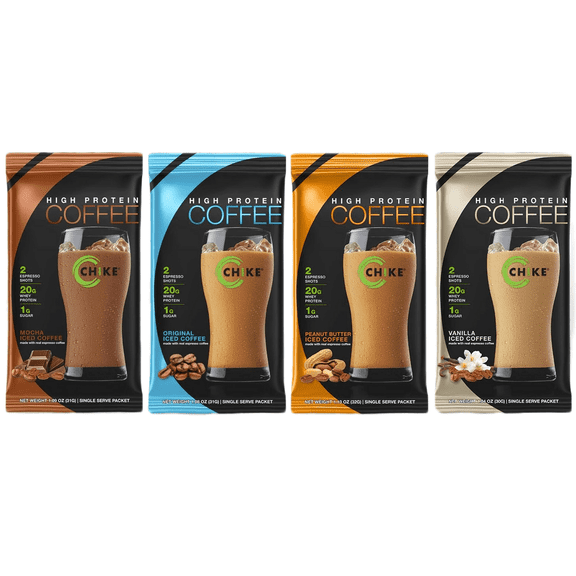 Chike Nutrition High Protein Iced Coffee - Variety Packs! Size: Variety Pack (4 x Single Serve Packs)