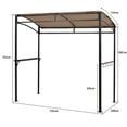 thumbnail image 3 of Costway Pérgola para Parrilla de 216 cm Toldo de Barbacoa para Patio con Estante de Servicio Ganchos Marco Metálico para Jardín Exterior Marrón, 3 of 10
