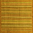 thumbnail image 1 of Ahgly Company Machine Washable Indoor Square Abstract Yellow Modern Area Rugs, 3' Square, 1 of 4