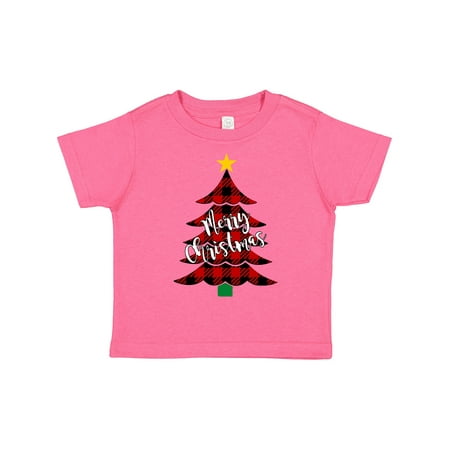 

Inktastic Merry Christmas Red Buffalo Plaid Tree with Yellow Star Gift Toddler Boy or Toddler Girl T-Shirt