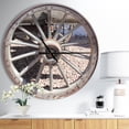 thumbnail image 2 of DesignArt Spanish Cottage Carriage Wheel Large Wall Clock, 2 of 2