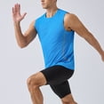 thumbnail image 2 of Men's Quick Dry Tech Stretch Active Sleeveless Crewneck Tank Top Workout Shirt Size 2XL Blue, 2 of 5