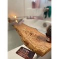 thumbnail image 5 of Stumps Custom Wood Handcrafted Spalted Wood Bathtub Tray - Rustic Bathroom Decor and Luxury Bath Caddy 29-30 Inches Length x 6-9 Inches Width Wine Slot, 5 of 5