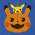 thumbnail image 2 of Men's Pokemon Halloween Pikachu Jack-O'-Lantern Graphic Tee Royal Blue Small, 2 of 4