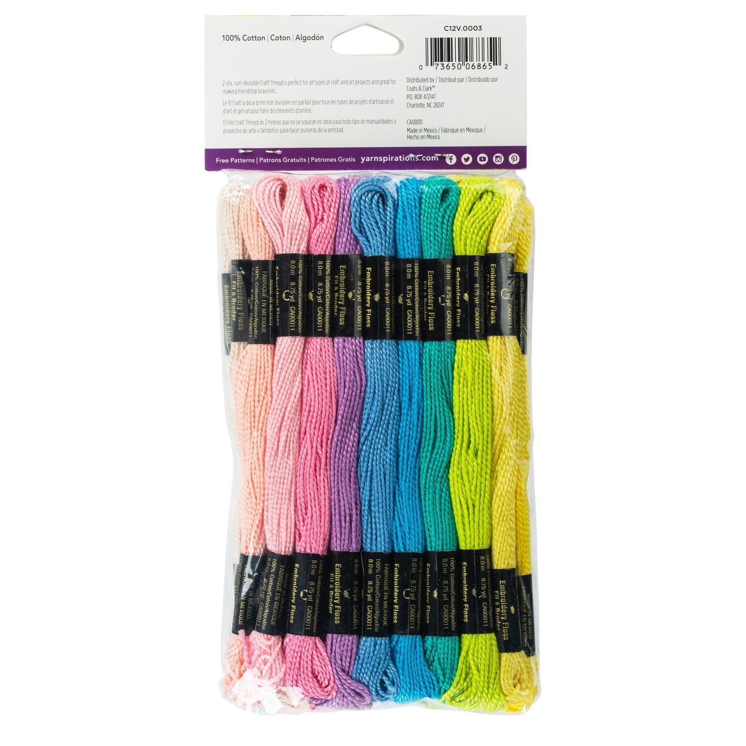 COATS & CLARK FIL ARTISANAL COULEURS PASTEL 36 FILS Fil artisanal, Pastel 36 fils